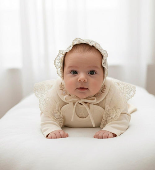 Cayzen Kız Bebek Pamuklu 0-3 Ay Dantel 5li Hastane Çıkış Seti