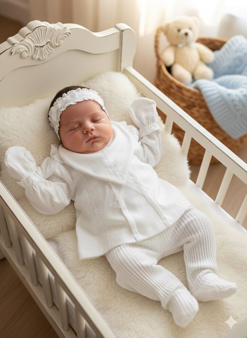 Kız Bebek Pamuklu 0-3 Ay ISABELLA 5li Hastane Çıkış Seti